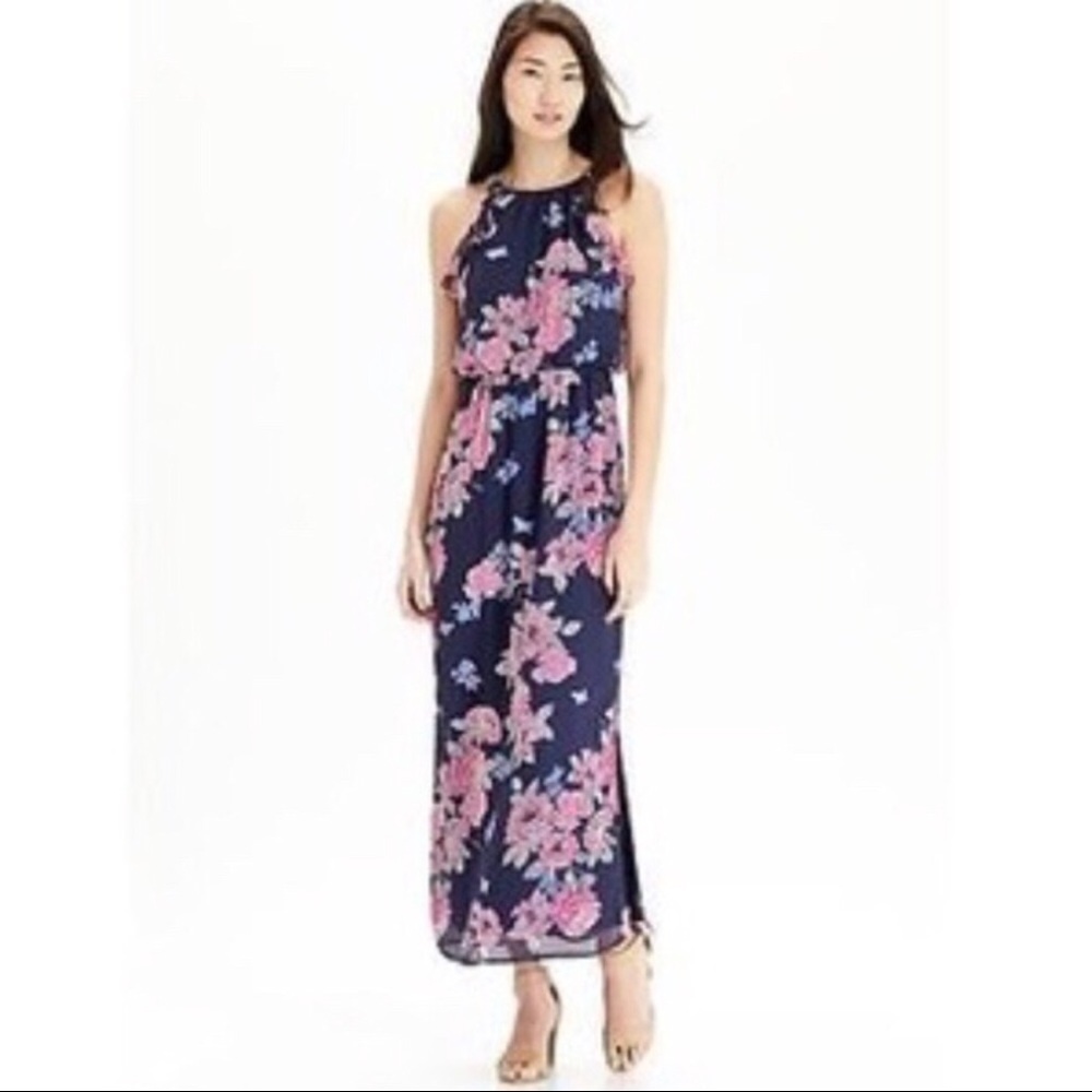 Old Navy Floral Chiffon Maxi Dress